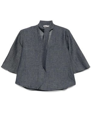 Glanshirt Dora Bluse - Grau