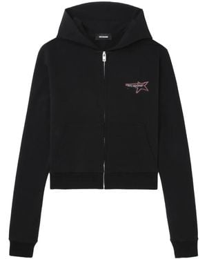 we11done Kapuzenjacke mit Sterne-Print - Schwarz