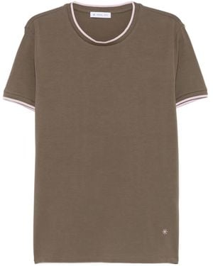 Manuel Ritz Contrast-Trim T-Shirt - Brown