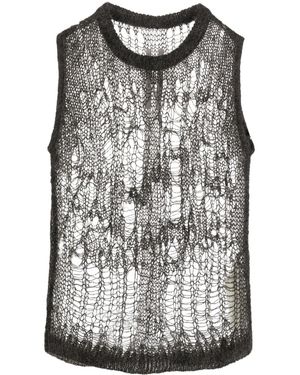 Rick Owens Spider Open-Knit Tank Top - Gray