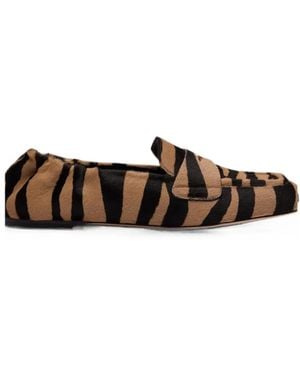 Stuart Weitzman Bryant Zebra-Print Loafers - White