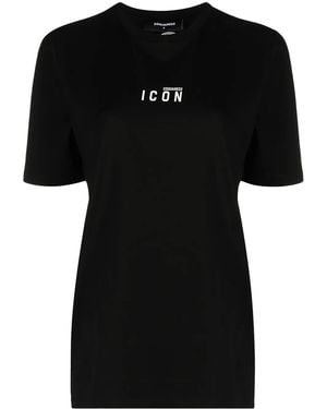DSquared² Damen baumwolle t-shirt - Schwarz