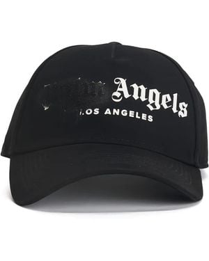 Palm Angels Casquette À Logo Imprimé - Black
