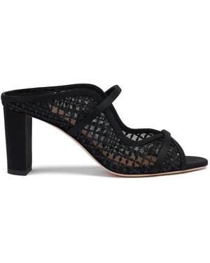 Malone Souliers Norah Sequin-Embellished Mesh Sandals - Black