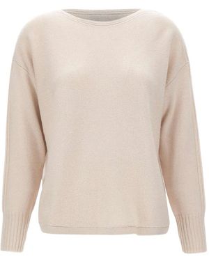 Elena Miro Ribbed-Detail Wool Jumper - White