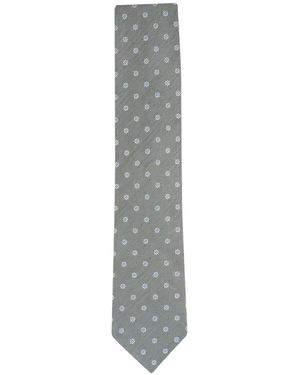 Eton Floral-Pattern Tie - White