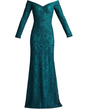 Tadashi Shoji Robe Longue Ishana - Bleu