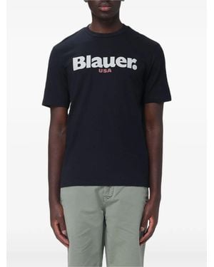 Blauer Ernst Logo-Print T-Shirt - Black