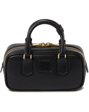 Miu Miu Borsa Mini Con Placca Logo - Nero