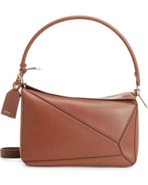 Loewe Medium Puzzle Featherlight Shoulder Bag - Brown