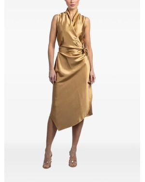 Peter Cohen Victor Wrap Midi Dress - Natural
