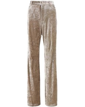 Balenciaga ベルベット ワイドパンツ - ナチュラル
