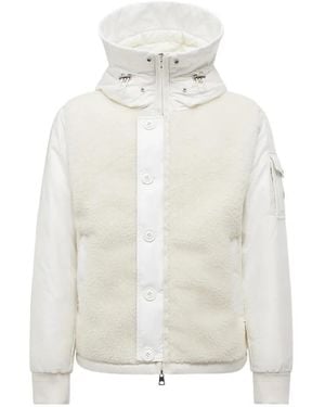 Moncler Auvurgne Shearling-Panel Jacket - White