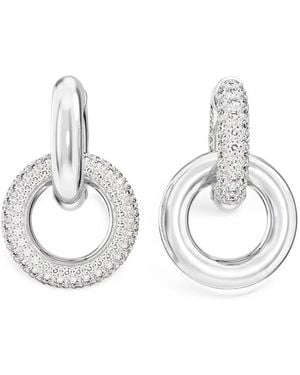Swarovski Dextera Crystal-Embellished Hoop Earrings - White