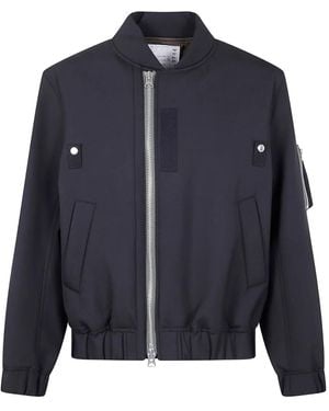 Sacai Suiting Blouson Clothing - Blue