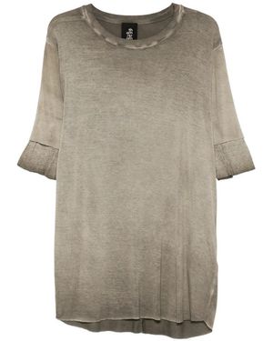 Thom Krom Ribbed-Trim T-Shirt - Grey