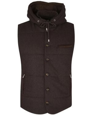 Gran Sasso Hooded Quilted Gilet - Black