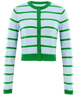 Alice + Olivia Cárdigan Corto A Rayas - Verde