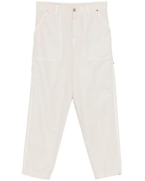 Eleventy Work Patch-Pocket Pants - White