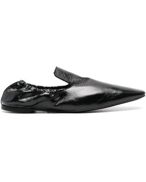 TOTEME Elastic Leather Loafers - Black
