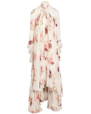 Giambattista Valli Pansies-Print Maxi Dress - Natural