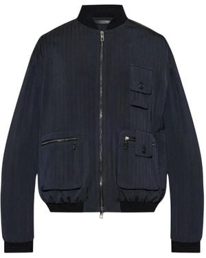 Giorgio Armani Zip-Up Bomber Jacket - Blue