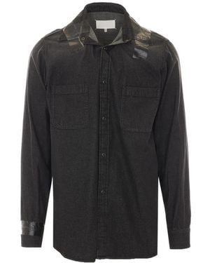 Maison Margiela Tape-Detail Long-Sleeved Shirt - Black