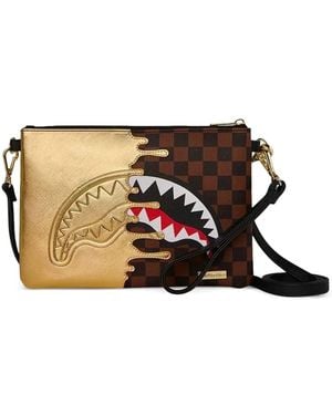 Sprayground Clutch Shark Mouth A Quadri - Metallizzato