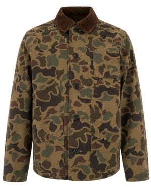 Filson Camouflage-Print Corduroy-Collar Jacket - Green