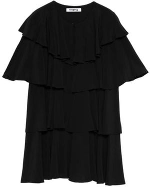 Vivetta Ruffled Mini Dress - Black