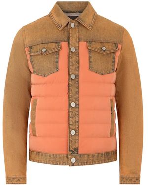 Moorer Denim Padded Jacket - Orange