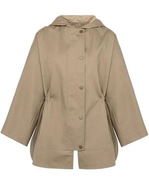 Yves Salomon Double-Sided Cotton Cape - Natural