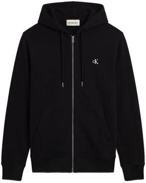 Calvin Klein Logo-Print Zip-Up Hoodie - Black
