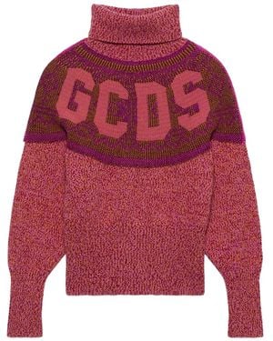 Gcds Turtleneck Knit Jumpers - Red