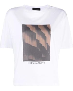 Fabiana Filippi Graphic-Print Cotton T-Shirt - White