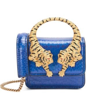 Roberto Cavalli Roar Tiger-Handle Shoulder Bag - Blue