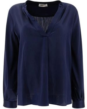 F.it V-Neck Blouse - Blue