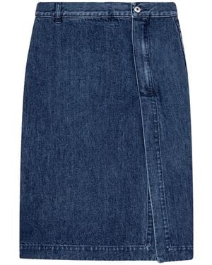 MSGM Midirock Mit Schlitz - Blau