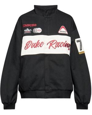 Duke & Dexter Dr1 World Championship Logo-Patch Bomber Jacket - Black