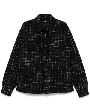 Amiri Fleck Tweed Shirt Jacket - Black