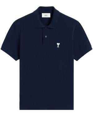 Ami Paris Ami De Coeur Poloshirt Aus Baumwolle - Blau