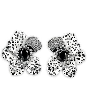 Anabela Chan 14K And Rhodium Vermeil Monochromatic Poppy Diamond Earrings - White