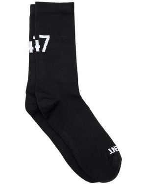 REPRESENT 247 247 Logo-Intarsia Socks - Black