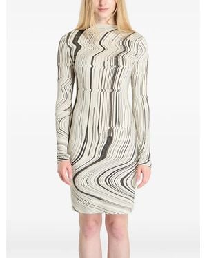 Desigual Wavy Striped Mini Dress - White