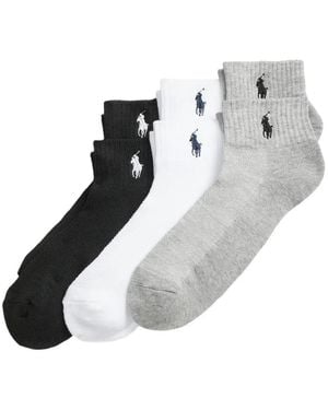 Polo Ralph Lauren Logo-Embroidered Ribbed-Knit Socks (Set Of Three) - White
