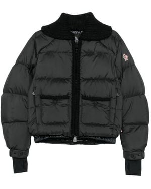 Moncler Jolie Quilted Wool-Trim Puffer Jacket - Black