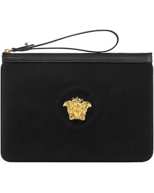 Versace La Medusa Canvas Pouch - Black