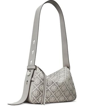 Tory Burch Small Romy T Monogram Shoulder Bag - White