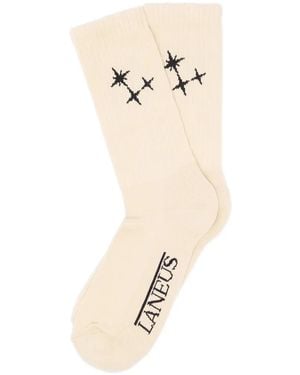 Laneus Star-Embellishment Socks - Natural