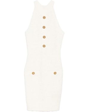 Balmain Minikleid Mit Knopfdetail - Weiß